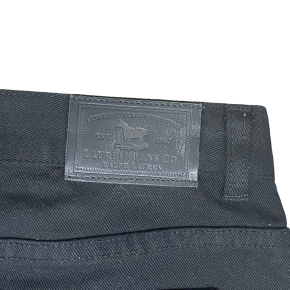 Ralph Lauren Jeans Co Women 8 Petite Y2K Black Mid Rise Flare Bootcut Jeans Lace - Picture 10 of 13